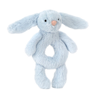 Jellycat Jellycat Bashful Baby Blue Bunny Ring Rattle 18cm x 8cm x 2cm