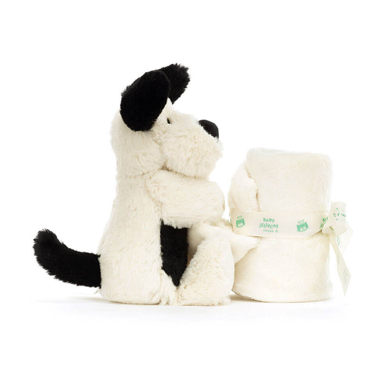 Jellycat Bashful Black & Cream Puppy Soother 15cm x 34cm x 34cm