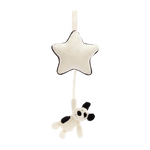Jellycat Jellycat Bashful Black & Cream Puppy Musical Pull 30x20cm