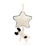 Jellycat Jellycat Bashful Black & Cream Puppy Musical Pull 30x20cm