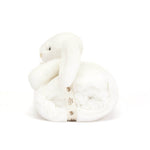 Jellycat Bashful White Luxe Bunny Blankie 56cm x 70cm x 9cm