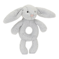 Jellycat Jellycat Bashful Silver Bunny Ring Rattle 18cm x 8cm x 2cm