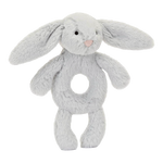 Jellycat Jellycat Bashful Silver Bunny Ring Rattle 18cm x 8cm x 2cm