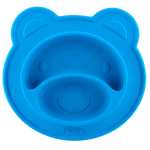 Nuby Bear Face Shaped Feeding Mat - LFGB Silicone - Blue
