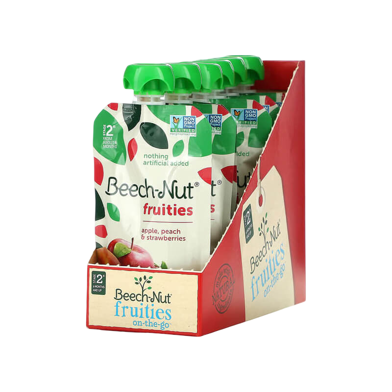 Beech-Nut Fruities 6+ Months Apple Peach & Strawberries 12 Pouches 3.5 oz (99 g) Each