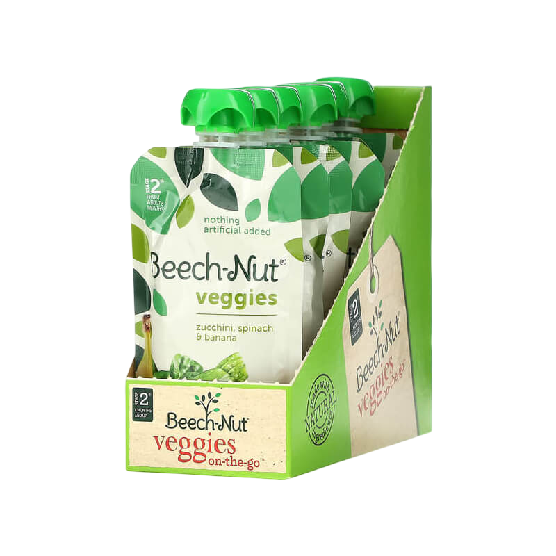 Beech-Nut Veggies 6+ Months Zucchini Spinach & Banana 12 Pouches 3.5 oz (99 g) Each