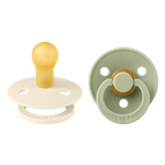 BIBS彩色圓形乳膠安撫奶嘴2個裝 - 1號