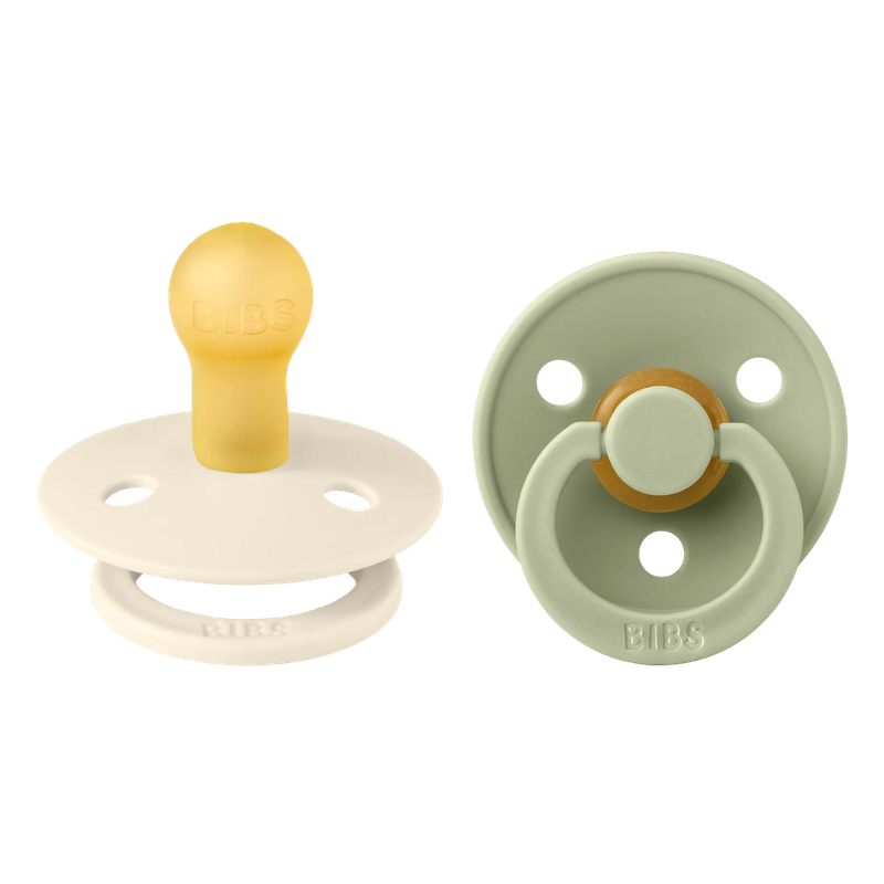 BIBS彩色圓形乳膠安撫奶嘴2個裝 - 1號