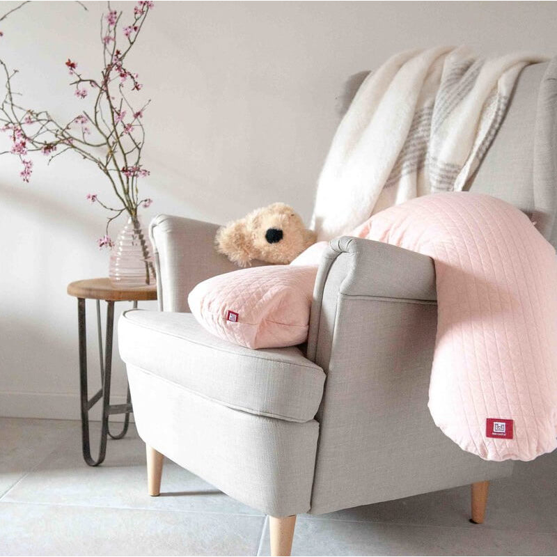 Red Castle | Cocoonababy Big Flopsy Maternity and Nursing Pillow - Fleur de Coton, Chalk Pink