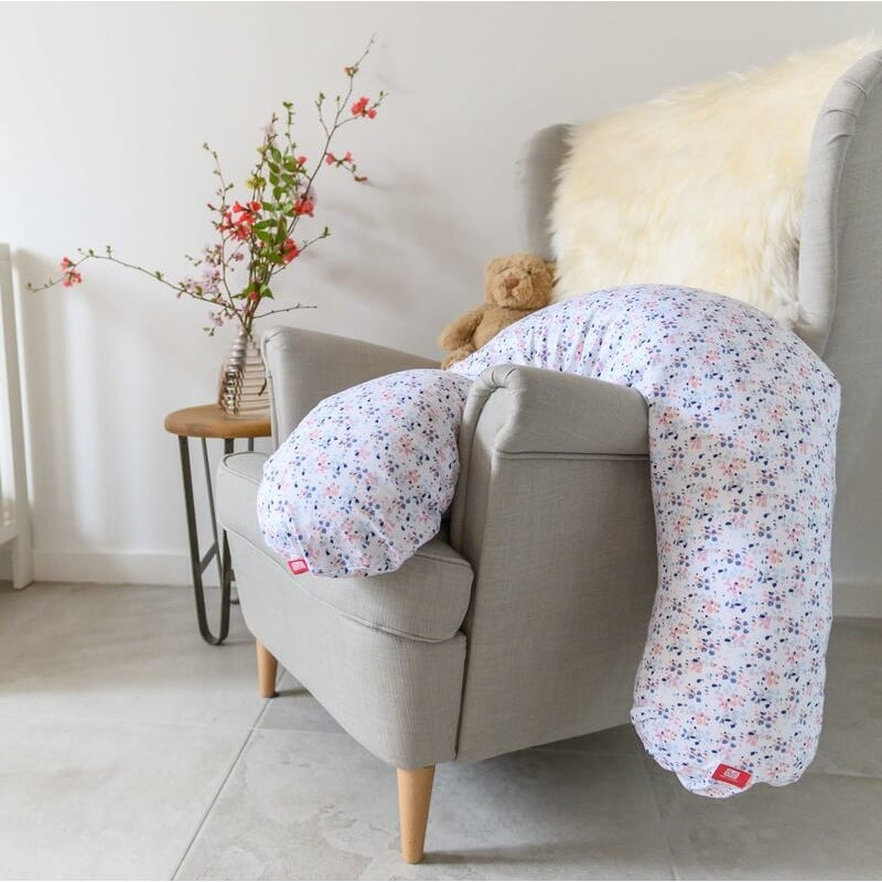 Red Castle | Cocoonababy Big Flopsy Maternity and Nursing Pillow - Jersey, Blossom