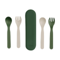 Citron Bio-Based Cutlery + Case (Set of 2) - Green/Cream