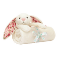 Jellycat Jellycat Blossom Cream Bunny Berry Blankie 56cm x 70cm x 9cm