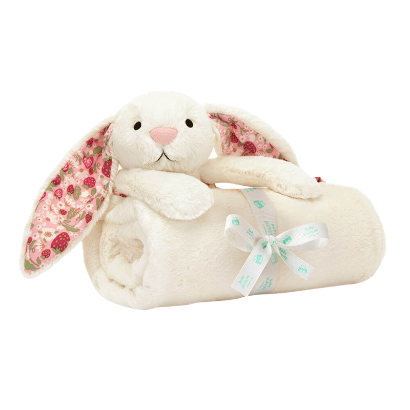 Jellycat 花朵奶油兔子漿果毯 56厘米 x 70厘米 x 9厘米