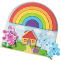 Melissa &amp; Doug 藍色線索與你！木製彩虹疊疊樂拼圖