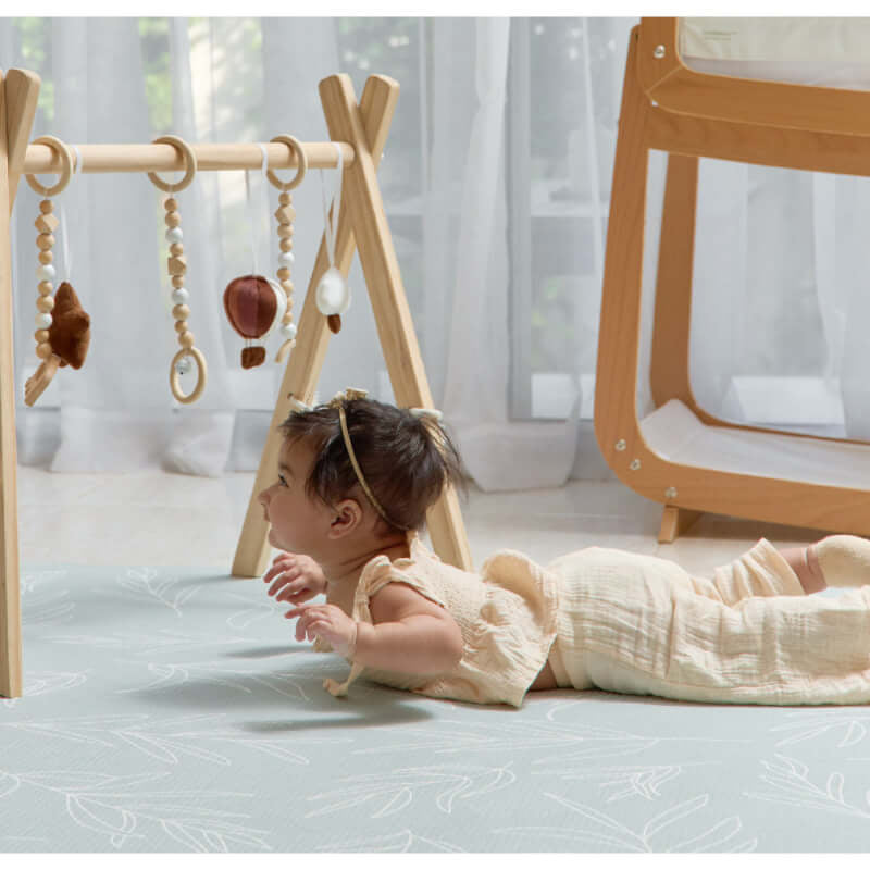 Milk It Baby Boho Beige and Sage Leaf Reversible Playmat