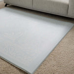 Milk It Baby Boho Blue and Beige Leaf Reversible Playmat
