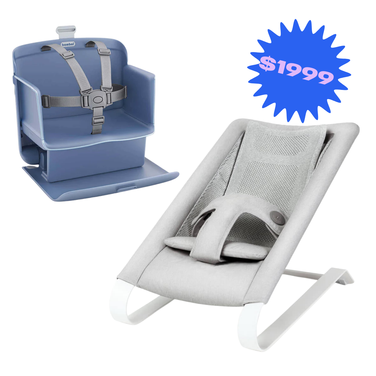 Bombol ru Booster + Bamboo 3DKnit Bouncer Bundle Set