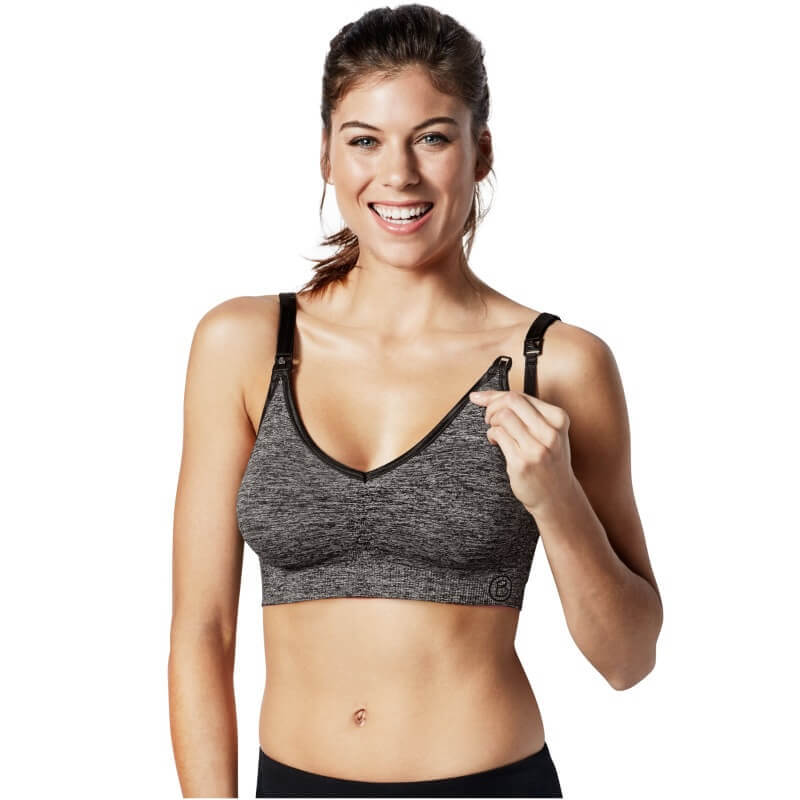 Bravado Designs Body Silk Seamless Yoga Nursing Bra - Charcoal Heather