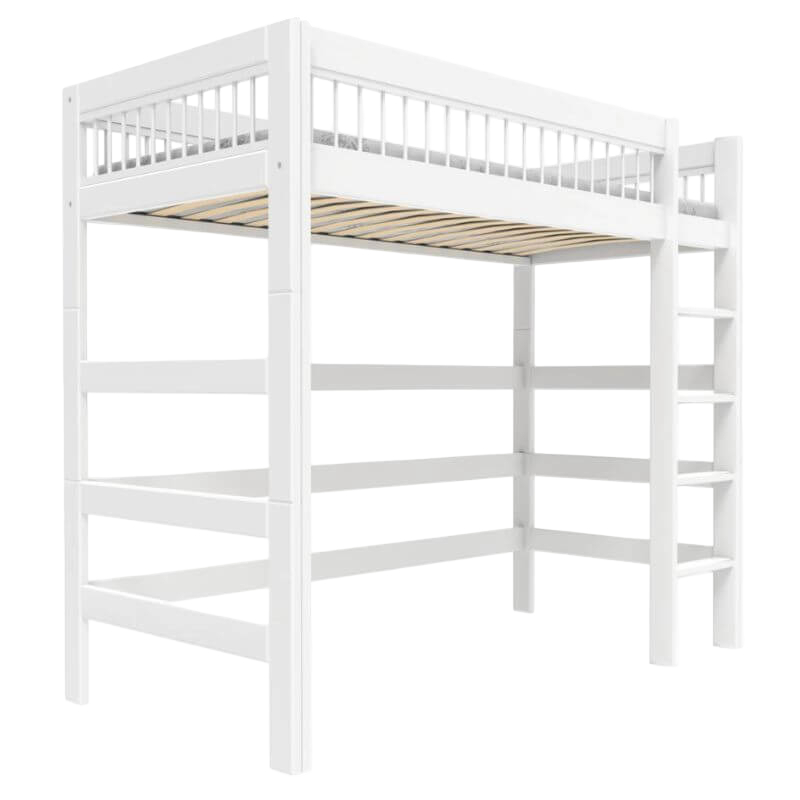 LIFETIME Kidsrooms Breeze High Bed with Straight Ladder 90x200cm - White