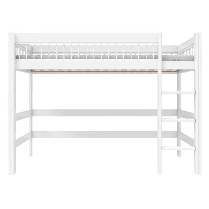 LIFETIME Kidsrooms Breeze Low Loft Bed with Straight Ladder 90x200cm - White