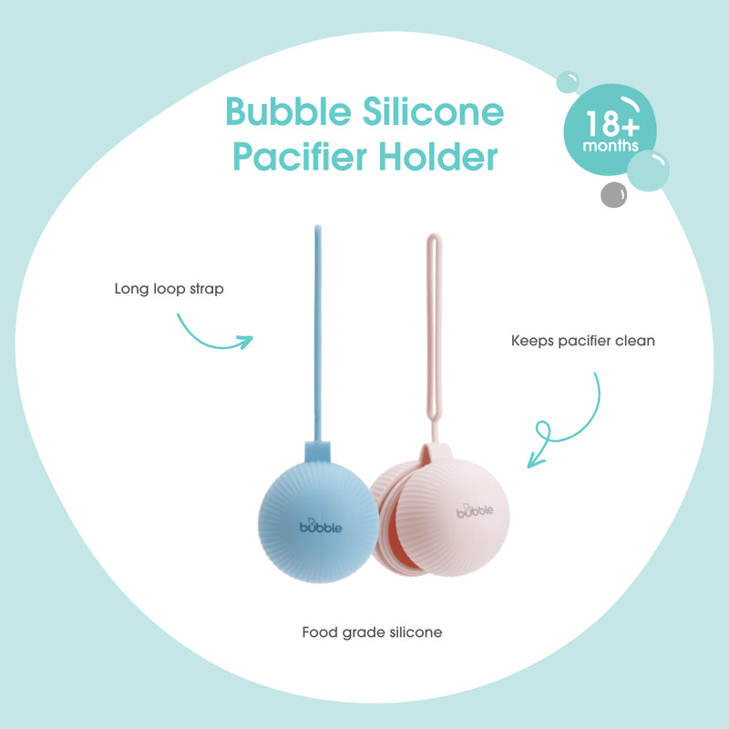 Bubble Silicone Pacifier Holder - Pink