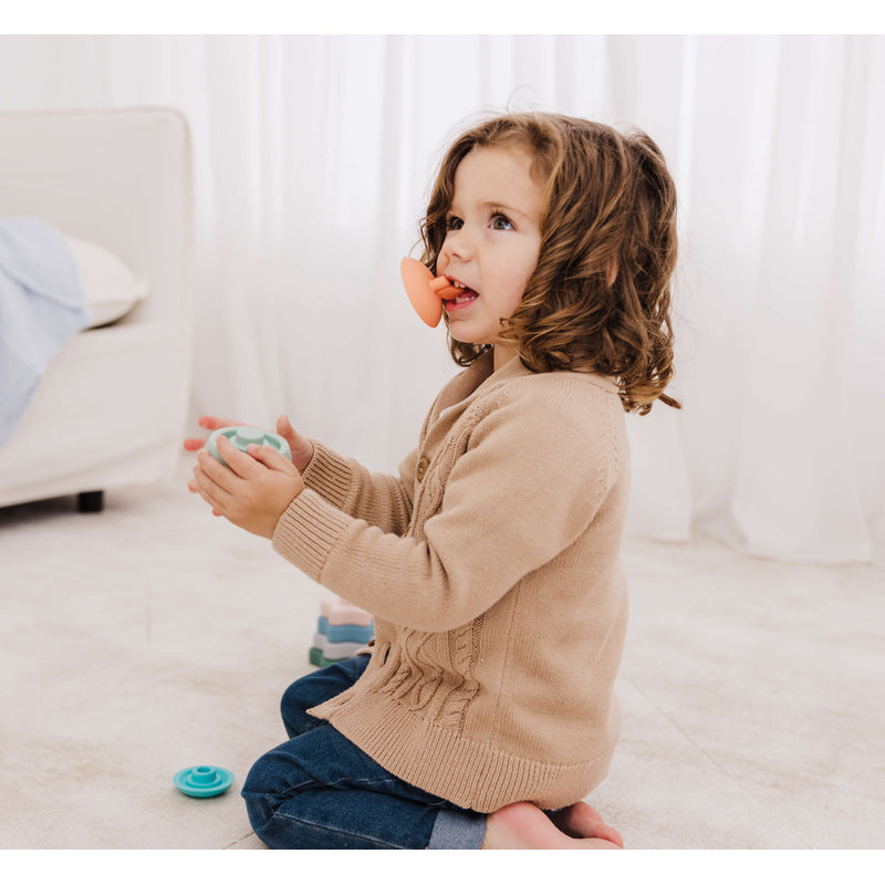 泡泡矽膠蘋果造型疊疊樂牙膠