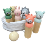 Bubble Wooden Animal Bowling Set