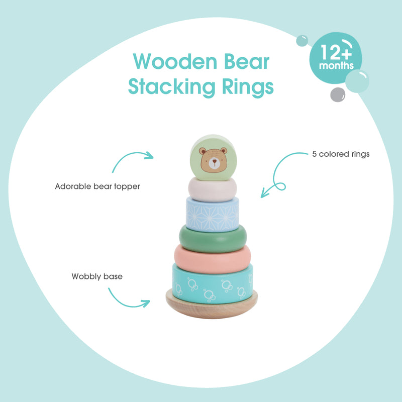 Bubble Wooden Bear Stacking Rings