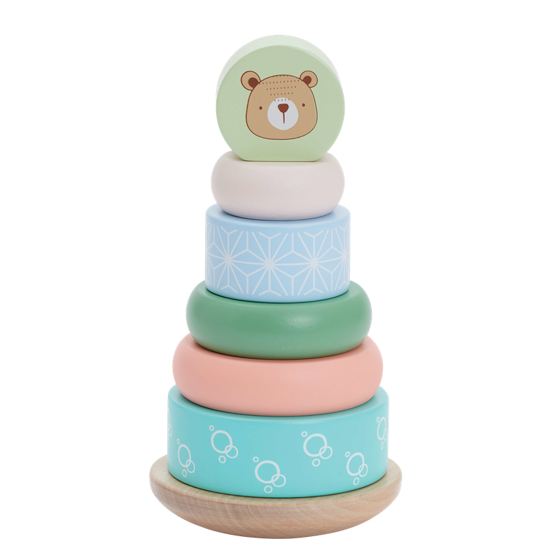 Bubble Wooden Bear Stacking Rings