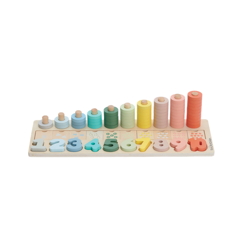 Bubble Wooden Numbers & Blocks Counting Set