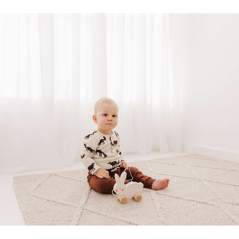 泡泡木製拉車 - 兔子