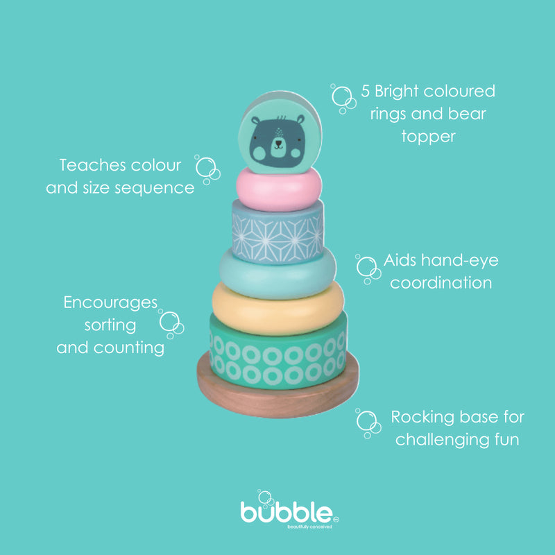 Bubble Wooden Stacking Rings
