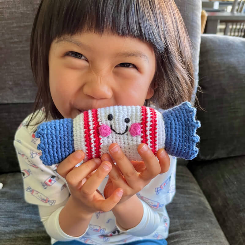 The Wee Bean Bunny Candy Fair-Trade Rattle Doll
