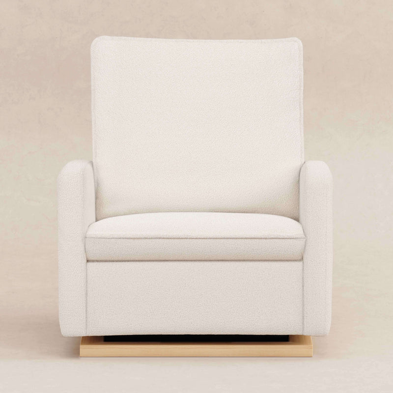 Babyletto Cali 靠枕椅和半滑翔椅 - 尚蒂伊羊毛布料，淺色木質底座