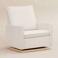 Babyletto Cali Pillowback Chair and a Half Glider - Chantilly Fleece with Light Wood Base