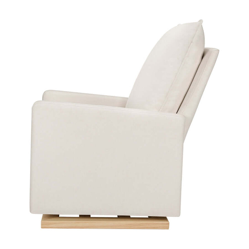 Babyletto Cali Pillowback Chair and a Half Glider - Performance Cream Eco-Weave with Light Wood Base