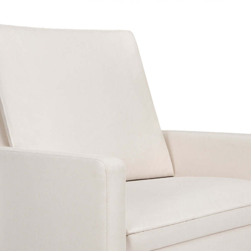 Babyletto Cali Pillowback Chair and a Half Glider - Performance Cream Eco-Weave with Light Wood Base