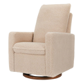 Babyletto Cali Pillowback Swivel Glider - Chai Shearling with Dark Wood Base