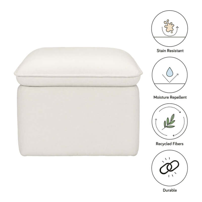 Babyletto Cali Storage Ottoman - Performance Cream Eco-Weave