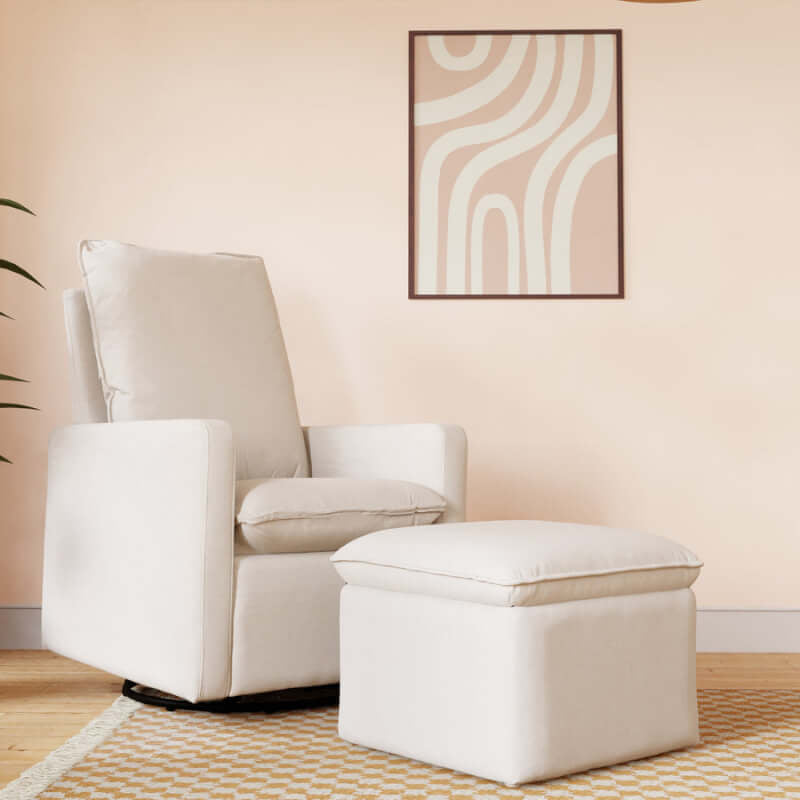 Babyletto Cali Storage Ottoman - Performance Cream Eco-Weave