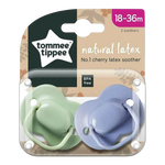 Tommee Tippee Cherry Latex Soother 18-36m (Twin Pack) - Green/Purple