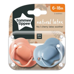 Tommee Tippee Cherry Latex Soother 6-18m (Twin Pack) - Red/Blue