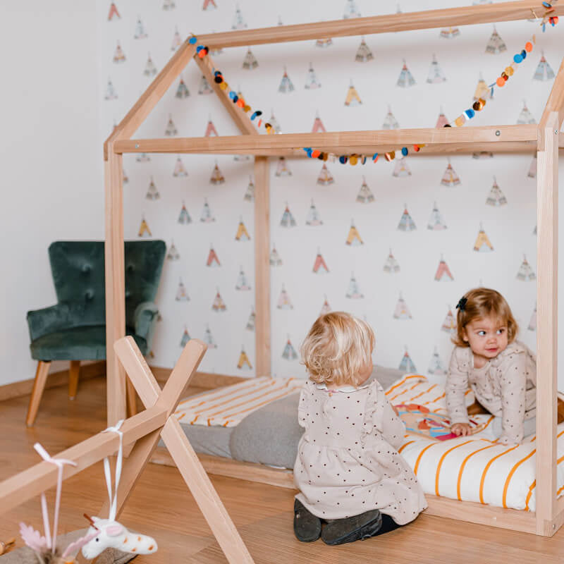 兒童房床架 70x140公分 - 自然色