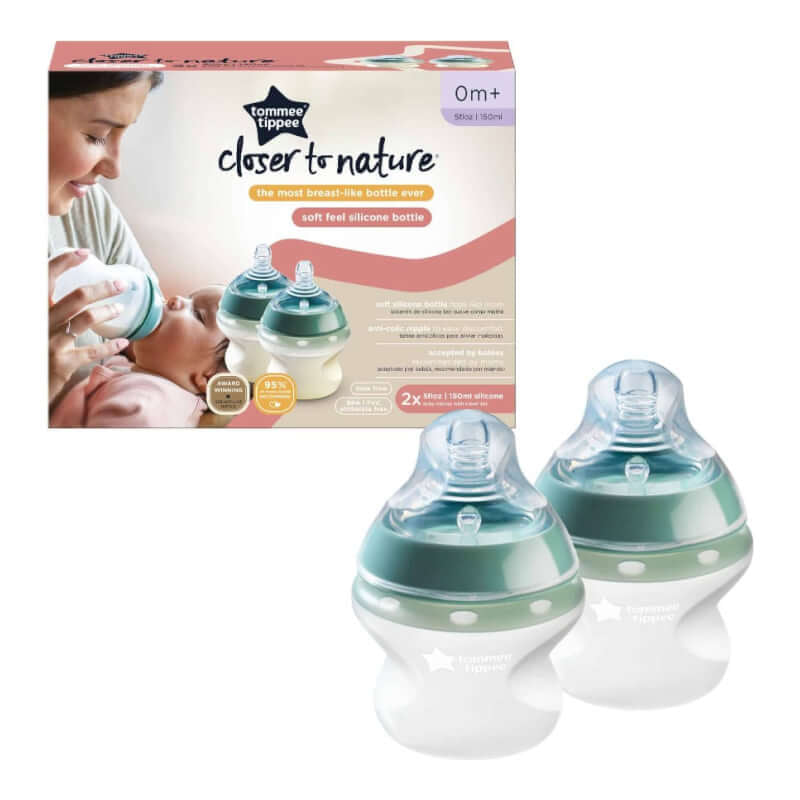 Tommee Tippee Closer to Nature Soft Feel Silicone Bottle 150ml (2-Pack)