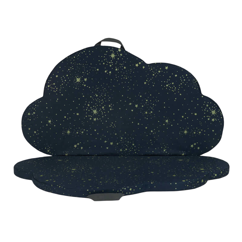 Nobodinoz Cloud Foldable Eco Floor Mat - Gold Stella / Night Blue