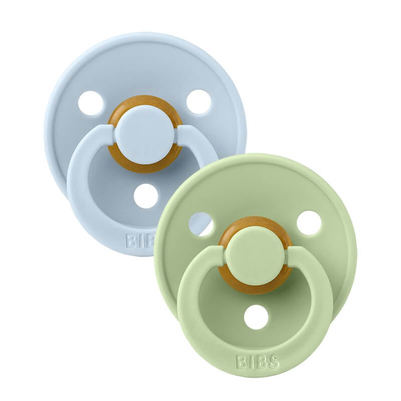 BIBS Colour Round Latex Pacifier 2 Pack - Size 1