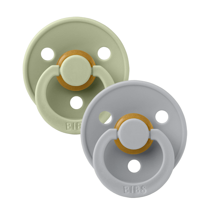 BIBS Colour Round Latex Pacifier 2 Pack - Size 1