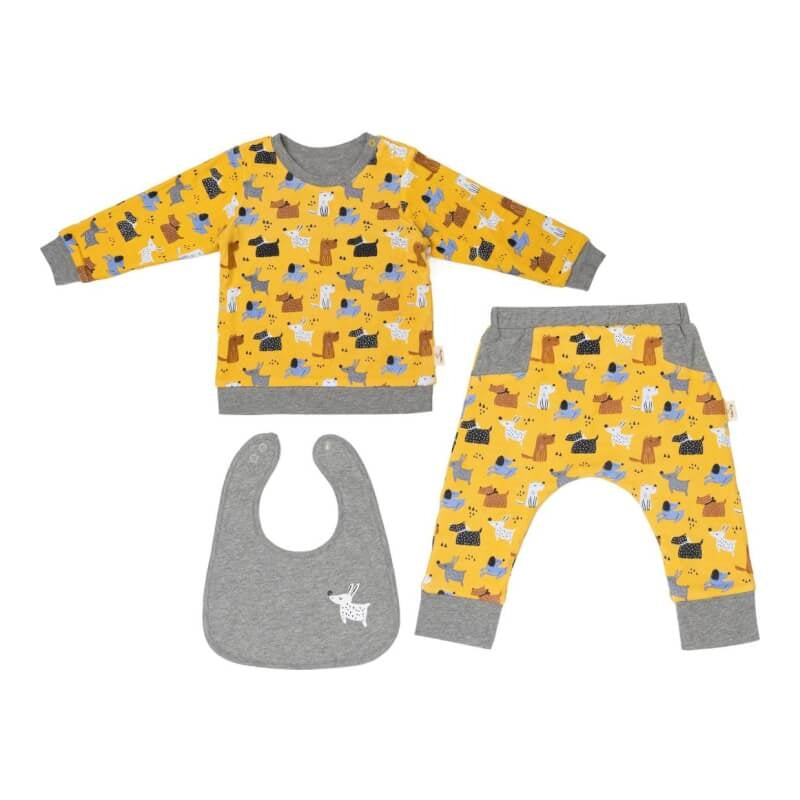 Cotton Pigs Colourful Dogs Reversible 3 Piece Gift Set