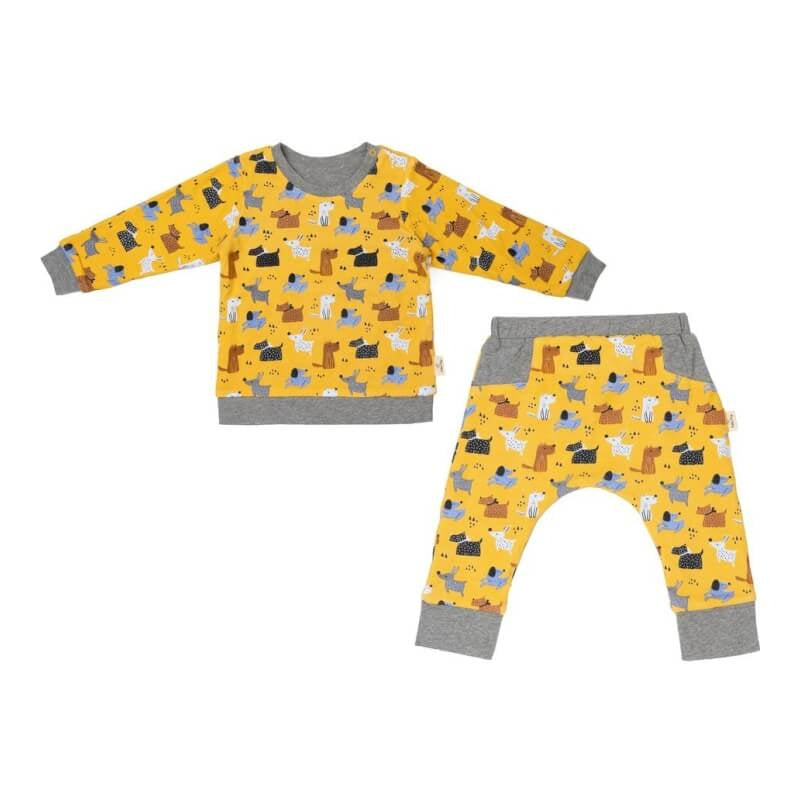 Cotton Pigs Colourful Dogs Reversible Jumper Pants Set