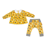 Cotton Pigs Colourful Dogs Teatime Blouse and Pants Set